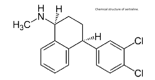 Chemical structure of sertraline.